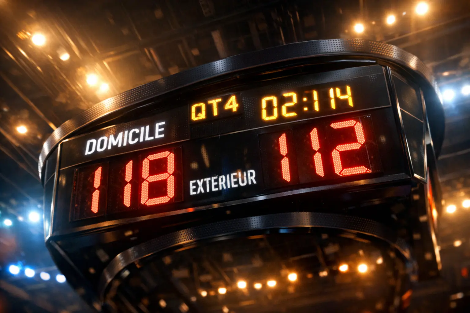 Tableau d'affichage de score lors d'un match de basketball NBA