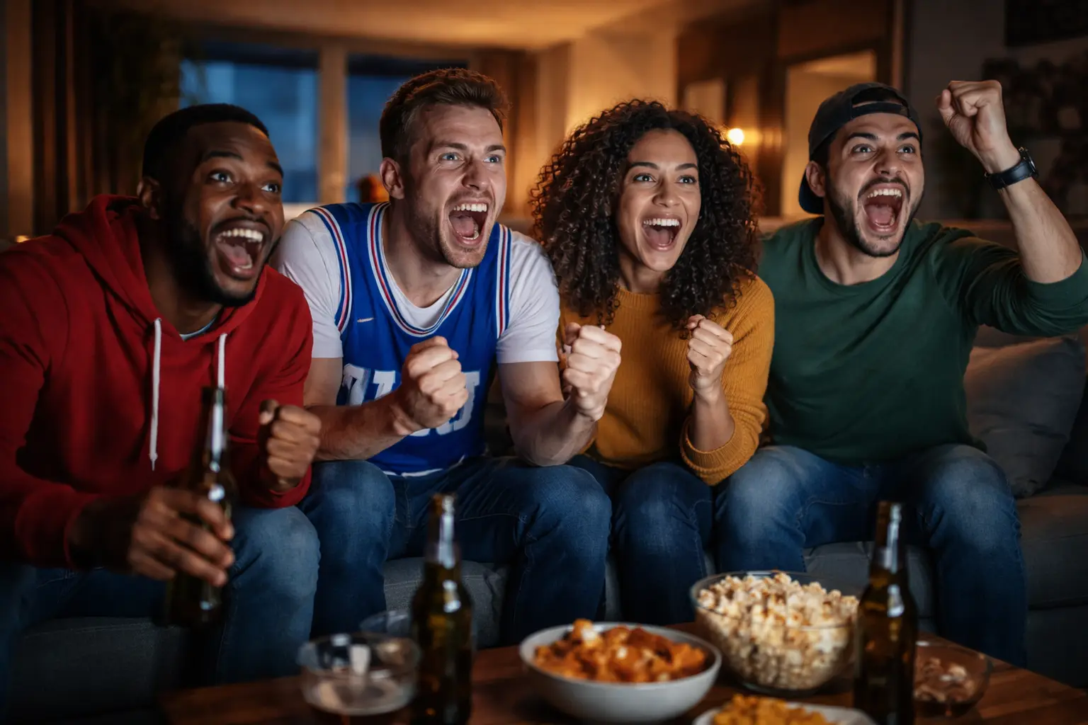 Supporters regardant un match de basketball NBA en direct