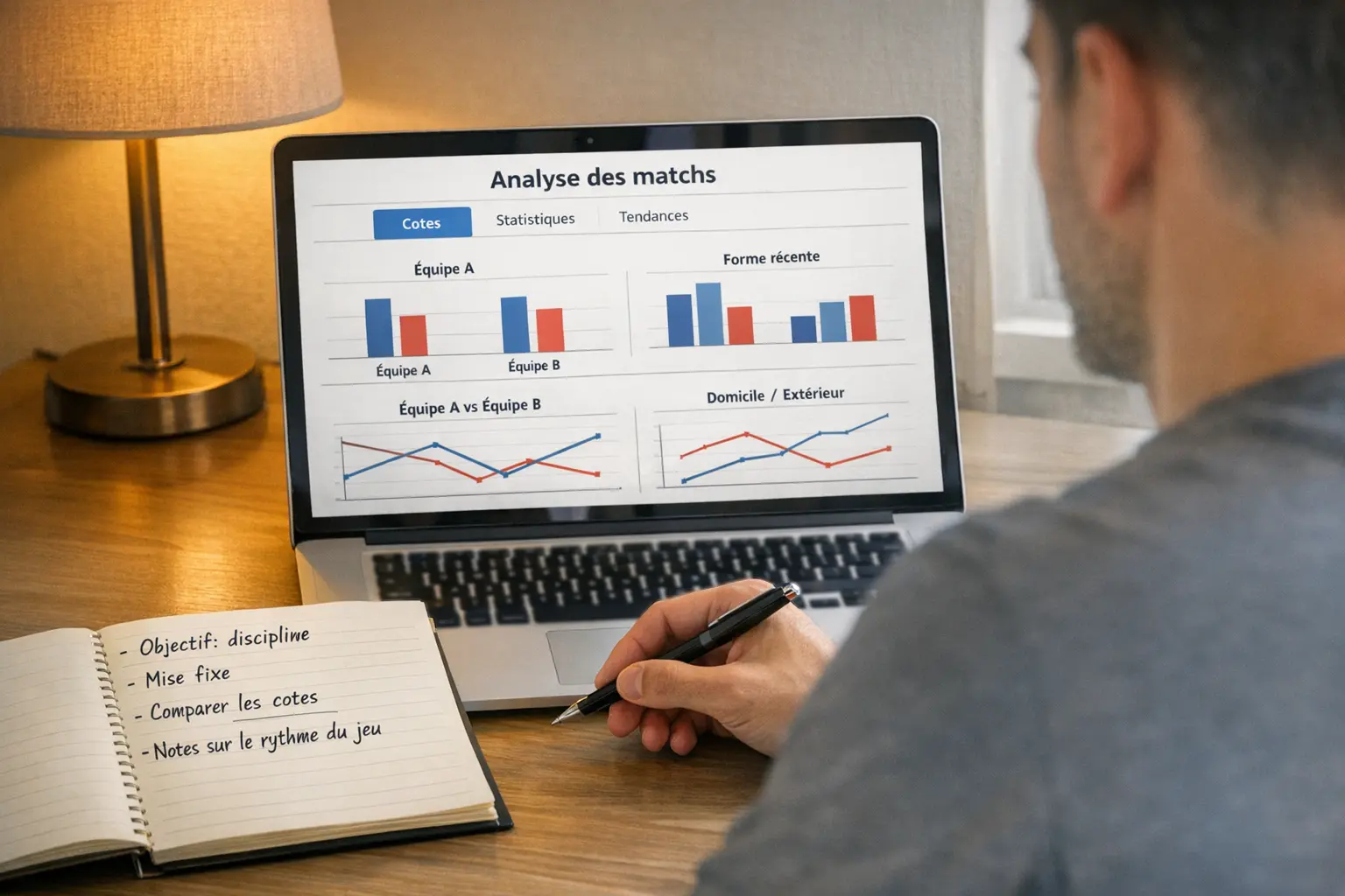 Analyse des statistiques de basketball sur écran d'ordinateur